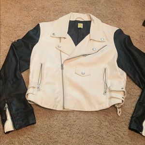White and black Pleather jacket